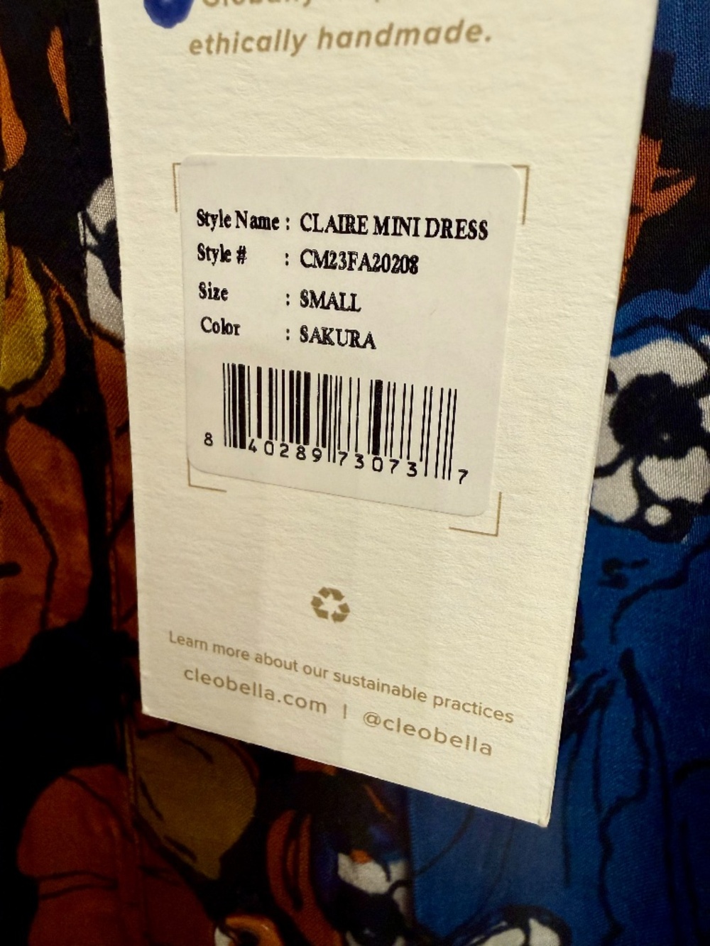 NWT Cleobella Claire Mini Dress in Sakura Floral Print Size Small - Picture 3 of 8